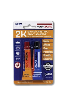 Vodabond 53.03.030 Rapid Epoxy Yapıştırıcı, 30g, Şeffaf, Plastik,