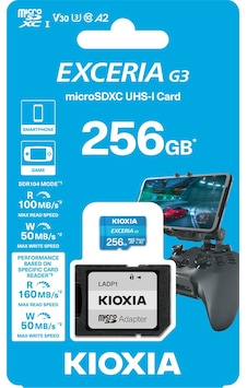 Kioxia Exceria G3 256 Gb Micro Sdxc Hafıza Kartı U3 V30 A2 160/50mb/sn Sd Adaptörlü Kioxia Exceria G3 256 Gb Micro Sdxc Hafıza Kartı U3 V30 A2 160/50mb/sn Sd Adaptörlü