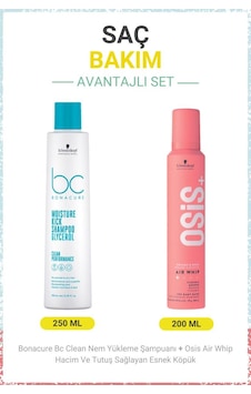 Bc Clean Nem Yükleme Şampuanı 250ml + Air Whip Hacim Ve Tutuş Esnek Köpük 200ml Bc Clean Nem Yükleme Şampuanı 250ml + Air Whip Hacim Ve Tutuş Esnek Köpük 200ml