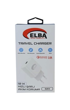 Elba Elb10 10w 3.0a Hızlı Şarj Akıllı Koruma Usb E Elba Elb10 10w 3.0a Hızlı Şarj Akıllı Koruma Usb E
