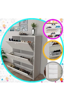 Modilayn Trıplex Kapıönü 3 Katlı Düşer Kapak Ayakkabılık, Antre- Hol- Kolidor Ayakkabı Dolabı, Beyaz Modilayn Trıplex Kapıönü 3 Katlı Düşer Kapak Ayakkabılık, Antre- Hol- Kolidor Ayakkabı Dolabı, Beyaz