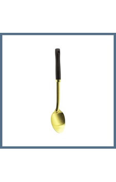 Buradabulabilirsin Ahşap Saplı Metal Servis Kaşığı Altın Renk Bbz Buradabulabilirsin Ahşap Saplı Metal Servis Kaşığı Altın Renk Bbz
