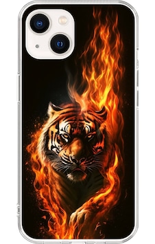 Apple Uyumlu iPhone 13 Şeffaf Kılıf Kaplan Tasarımlı Apple Uyumlu iPhone 13 Şeffaf Kılıf Kaplan Tasarımlı