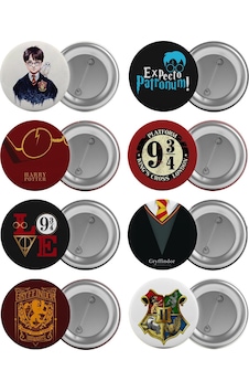 Harry Potter Çanta Rozeti Seti 8 Adet En Büyük Boy 5.8cm İğneli Broş Harry Potter Çanta Rozeti Seti 8 Adet En Büyük Boy 5.8cm İğneli Broş