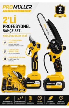 Pro Müller Profesyonel Series 21 V Çift Akülü Çelik Şanzıman Dal Budama Makası & Dal Budama Testeresi 2 Li Set Pro Müller Profesyonel Series 21 V Çift Akülü Çelik Şanzıman Dal Budama Makası & Dal Budama Testeresi 2 Li Set