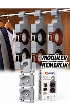Modüler Puzzle Kemer Organizeri Birbirine Eklenebilir Rulo Kemer Düzenleyici Dolap İçi Kemerlik Gri Modüler Puzzle Kemer Organizeri Birbirine Eklenebilir Rulo Kemer Düzenleyici Dolap İçi Kemerlik Gri