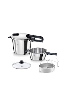 Fissler Vitaquick Edition Düdüklü Tencere 6+3,5 Litre Gümüş