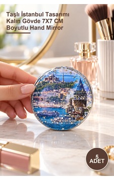5 Adet El Aynası Taşlı İstanbul Tasarımı Kalın Gövde 7x7 Cm Boyutlu Hand Mirror 5 Adet El Aynası Taşlı İstanbul Tasarımı Kalın Gövde 7x7 Cm Boyutlu Hand Mirror