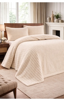 Modern Line Premium 3 Parça Battaniye Seti Özel Çantalı 220x240 Cm Yastık Kılıfı 50x70 Cm 2 Adet Ekru Modern Line Premium 3 Parça Battaniye Seti Özel Çantalı 220x240 Cm Yastık Kılıfı 50x70 Cm 2 Adet Ekru