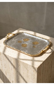 Desti Gold Desenli Tepsi - 40 Cm Görsel - 896849742 Görsel