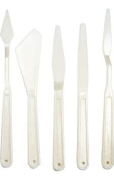 Rıch Plastik Spatül 5 Li Set Beyaz 11248 Siyah