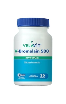 Velavit V-Bromelain 500 Bromelain İçeren Takviye Edici Gıda 30 Tablet Velavit V-Bromelain 500 Bromelain İçeren Takviye Edici Gıda 30 Tablet
