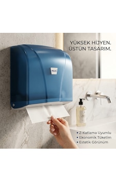 Palex Z Katlı Havlu Dispenseri 300 Adet Kağıt Kapasiteli - Şeffaf Mavi Palex Z Katlı Havlu Dispenseri 300 Adet Kağıt Kapasiteli - Şeffaf Mavi