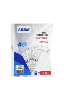 Assis A-484 A4 11 Delikli Şeffaf Poşet Dosya - 1 Paket 100 Adet
