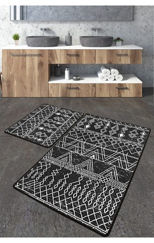 Straordinario Siyah Banyo Halısı Djt 2 Li Set, Banyo Halısı , Banyo paspası yıkanabilir Siyah Straordinario Siyah Banyo Halısı Djt 2 Li Set, Banyo Halısı , Banyo paspası yıkanabilir Siyah