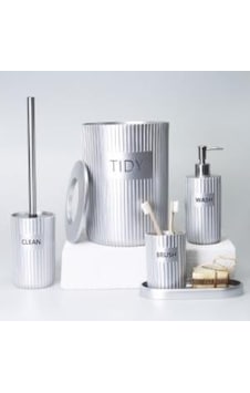 Selim Dekor Grooved Banyo Seti Gümüş Diğer Selim Dekor Grooved Banyo Seti Gümüş Diğer