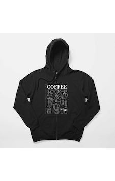 Coffee Siyah Fermuarlı Kapşonlu Sweatshirt Coffee Siyah Fermuarlı Kapşonlu Sweatshirt