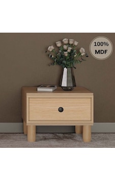 Meşe Mdf Ayaklı Tasarım Komodin Bej Meşe Mdf Ayaklı Tasarım Komodin Bej