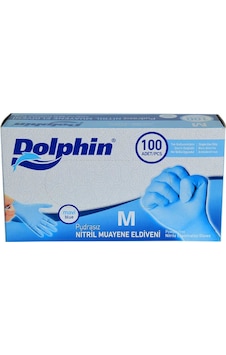 Dolphin Pudrasız Mavi Nitril Muayene Eldiveni 100'lü Dolphin Pudrasız Mavi Nitril Muayene Eldiveni 100'lü