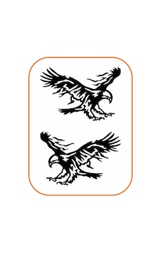 2 Adet Kartal Oto Sticker 20x15 Cm Sağ Ve Sol Siyah