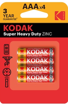 Kodak Çinko Karbon İnce Pil Blister Aaa 4'lü Kodak Çinko Karbon İnce Pil Blister Aaa 4'lü