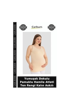 Carlburn Premium Yumuşak Dokulu Pamuklu Hamile Atleti Ten Rengi Kalın Askılı Düz Atlet Doğum Sonrası İç Giyim Carlburn Premium Yumuşak Dokulu Pamuklu Hamile Atleti Ten Rengi Kalın Askılı Düz Atlet Doğum Sonrası İç Giyim