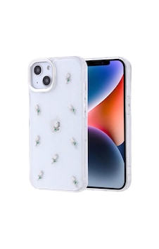 Apple Uyumlu iPhone 13 Uyumlu Kılıf Airbag Tasarımlı Simli Şeffaf Zore Kutup Kapak - Lale Şeffaf -