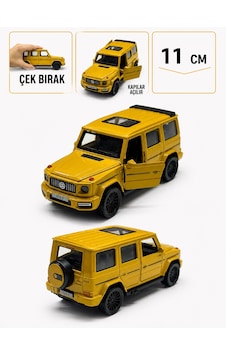 1:36 Ölçek Mercedes G63 Metal Model Araba - Sarı 1:36 Ölçek Mercedes G63 Metal Model Araba - Sarı