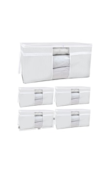 Esti Konfeksiyon 5 Adet - Pencereli Yastık Yorgan Hurcu 75 X 40 X 40 Cm - 5 Adet Gri