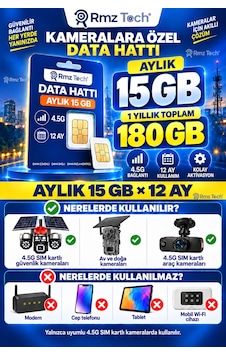 Rmztech 1 Yıllık Sım Kart Aylık 15 Gb İnternet Solar 4g Güvenlik Kameraları İçin Rmztech 1 Yıllık Sım Kart Aylık 15 Gb İnternet Solar 4g Güvenlik Kameraları İçin