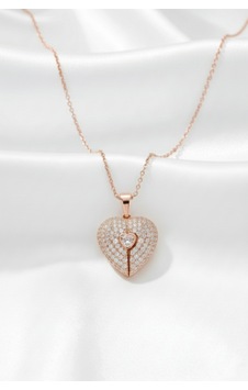 Çekirdekjewelry 925 Ayar Gümüş Kişiye Özel Kalp Kolye Rose Çekirdekjewelry 925 Ayar Gümüş Kişiye Özel Kalp Kolye Rose