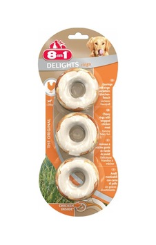 8in1 Delights Rings Tavuklu Köpek Çiğneme Halkaları 3 Lü 119 Gr
