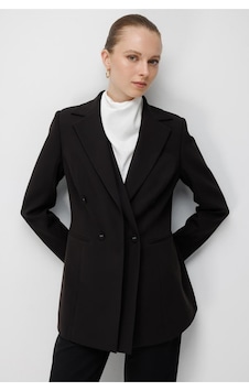 Mizalle Siyah Kruvaze Blazer Ceket Mizalle Siyah Kruvaze Blazer Ceket