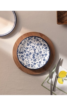 Madame Coco Rêve Bleu Ange pasta tabağı 19 cm Mavi - Beyaz Madame Coco Rêve Bleu Ange pasta tabağı 19 cm Mavi - Beyaz
