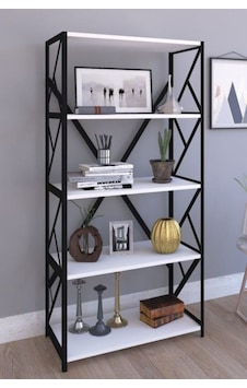 Cosargroup Metal Kitaplık 5 Raflı Kitaplık Raf Kütüphane 150 Cm