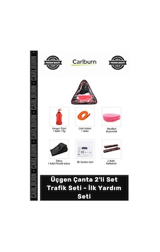 Trafikseti Yangın Tüpü Reflektör Halat Muayene Üçgen Çanta 2'li Set Trafik Seti İlk Yardım Seti Trafikseti Yangın Tüpü Reflektör Halat Muayene Üçgen Çanta 2'li Set Trafik Seti İlk Yardım Seti