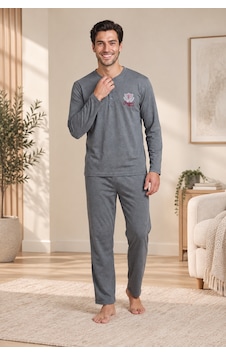 Wordex Falkom 5805 İnterlok Kışlık Kalın Kumaşlı Erkek Ev Pijama Takımı Füme Wordex Falkom 5805 İnterlok Kışlık Kalın Kumaşlı Erkek Ev Pijama Takımı Füme