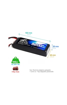Leopard Power 5200 mAh 14.8V 4S 40C Lityum Polimer Lipo Batarya Pil T Plug Leopard Power 5200 mAh 14.8V 4S 40C Lityum Polimer Lipo Batarya Pil T Plug