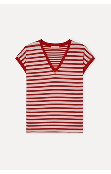 Mudo Kadın Kadın Kırmızı Çizgili Loose Fit V Yaka T-shirt 1268724 Kirmizi Mudo Kadın Kadın Kırmızı Çizgili Loose Fit V Yaka T-shirt 1268724 Kirmizi