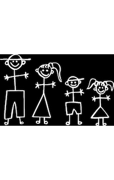 Aile Araba Arka Cam Oto Sticker Yapıştırması Aile Araba Arka Cam Oto Sticker Yapıştırması