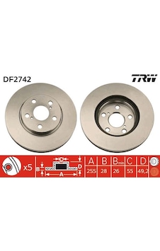 Ön - 300 - Fren Aynası Carına 93-97 - Dpmıx-hb - 255x28x26xhavalı Df2684 Ön Fren Ön - 300 - Fren Aynası Carına 93-97 - Dpmıx-hb - 255x28x26xhavalı Df2684 Ön Fren