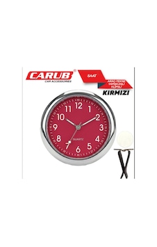 Carub Zaman Saati Araç Tekne Yapışma+ Klips 4 Cm Çap Kırmızı Carub Zaman Saati Araç Tekne Yapışma+ Klips 4 Cm Çap Kırmızı