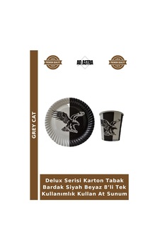 Delux Serisi Karton Tabak Bardak Siyah Beyaz 8 Li Tek Kullanımlık Kullan At Sunum Diğer Delux Serisi Karton Tabak Bardak Siyah Beyaz 8 Li Tek Kullanımlık Kullan At Sunum Diğer