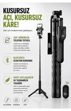 Bluetooth Selfie Çubuğu Ve Tripod, 360 Dönebilen Telefon Tutucu, Uzaktan Kumandalı, Maksimum 175cm, Katlanabilir Vlog Canlı Yayın Fotoğraf Video Çekim Standı K28p Belirtilmemiş Bluetooth Selfie Çubuğu Ve Tripod, 360 Dönebilen Telefon Tutucu, Uzaktan Kumandalı, Maksimum 175cm, Katlanabilir Vlog Canlı Yayın Fotoğraf Video Çekim Standı K28p Belirtilmemiş