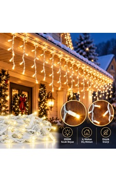 Ack Lüks Seri Yılbaşı Süsleri Dış Mekan Led Saçak Işık 3000k As90-00200f Flashlı Ack Lüks Seri Yılbaşı Süsleri Dış Mekan Led Saçak Işık 3000k As90-00200f Flashlı