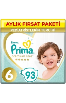 Prima Bebek Bezi Premium Care 6 Beden 13+ KG Aylık Fırsat Paketi 2 x 93 186 Adet 2'li