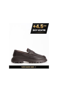 Fame Step Hakiki Deri Erkek Casual Ayakkabı +4.5 Cm Boy Uzatan Kalın Taban Günlük Bağcıksız Comfort Kahverengi Loafer Venedik Fame Step Hakiki Deri Erkek Casual Ayakkabı +4.5 Cm Boy Uzatan Kalın Taban Günlük Bağcıksız Comfort Kahverengi Loafer Venedik