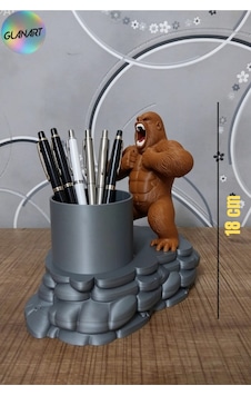3 Boyutlu Goril Figürlü Masa Üstü Kalemlik 3d Filament 1 Adet 3 Boyutlu Goril Figürlü Masa Üstü Kalemlik 3d Filament 1 Adet
