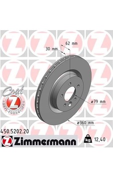 Zımmermann 450.5202.20 Fren Diski Ön Land Rover Dıscovery L319 L462 Range Rover L405 L320 L494 Lr038934 - Zımmermann 450.5202.20 Fren Diski Ön Land Rover Dıscovery L319 L462 Range Rover L405 L320 L494 Lr038934 -