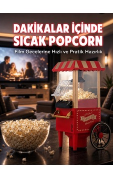 Mutfak Düzenleyicileri 5 Dakikada Popcorn Hazırlayan Yağsız Patlatma Makinesi Kırmızı Mutfak Düzenleyicileri 5 Dakikada Popcorn Hazırlayan Yağsız Patlatma Makinesi Kırmızı